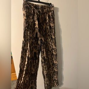 Cheetah print paper bag pants